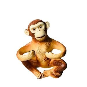 Vintage Porcelain Monkey Figurine Dee Bee Co Imports Hand Painted Japan Salt